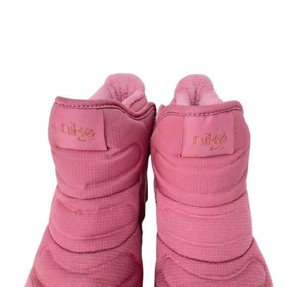 Nike Novice Snow Boots Preschool Girls 11C Hot Pink Fur Trim High Top AV8339-600 - Picture 7 of 10